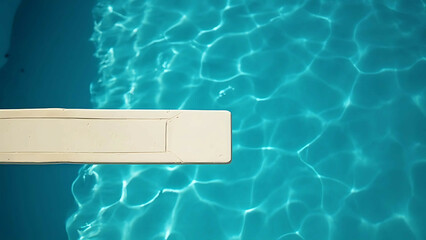 Diving Board Over Blue Pool