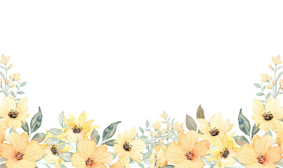 Watercolor flower frame background for wedding, birthday, card, background, invitation, wallpaper, sticker, decoration etc.