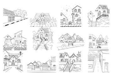 city urban sketch Drawing