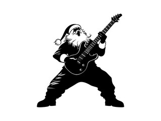 Fototapeta premium Santa Rockstar Silhouettes for Christmas
