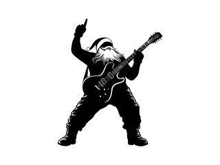 Santa Rockstar Silhouettes for Christmas