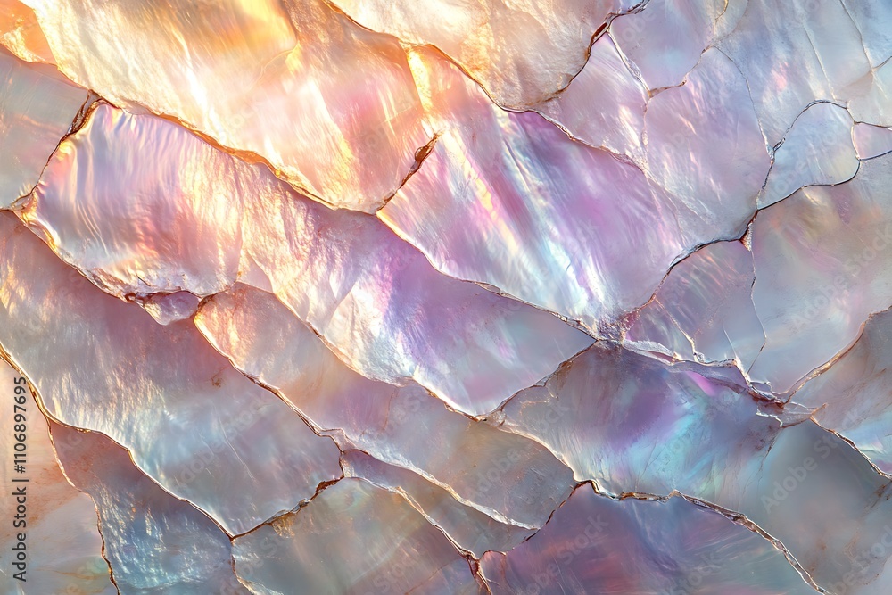 Poster iridescent shell mosaic texture background.