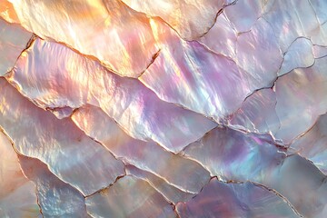 Iridescent shell mosaic texture background.