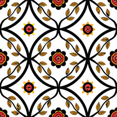 This seamless geometric pattern design is perfect for textile and fabric projects. Featuring bold, striking, and modern elements, this vector illustration brings a vibrant and contemporary touch.