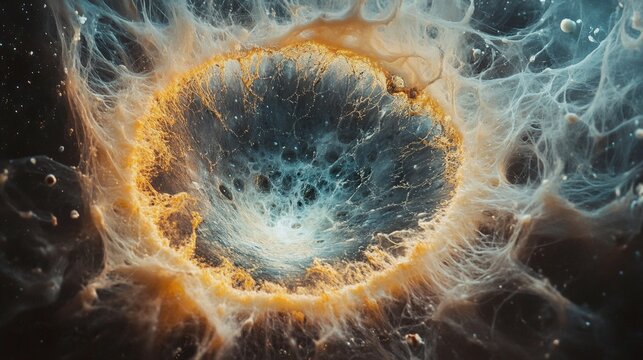 Micro-to-macro universe: an art series transitioning from microscopic details to vast cosmic landscapes, revealing hidden wonders