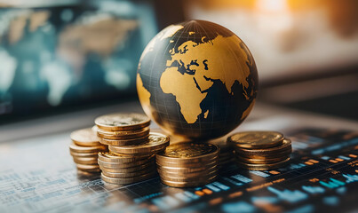 Global business strategy using modern financial concepts, suitable for business illustrations, Generative ai