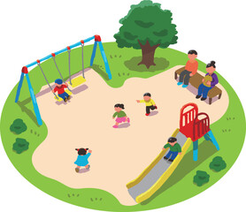 子供達が遊ぶ公園