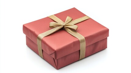 Present isolated on a white background, showing a neatly wrapped gift box