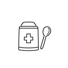 medical syrup line icon