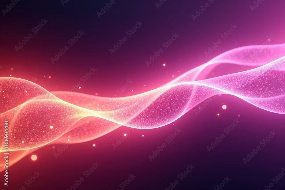 Aufkleber vibrant abstract wave with glittering particles on a gradient background.
