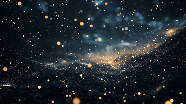 Starry sky with points, lines, and shapes forming a futuristic concept, abstract design, technology-driven innovation