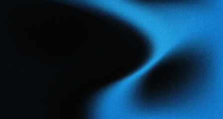 Black  grainy abstract blue gradient background with copy space for design