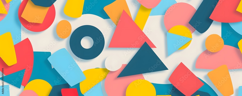 Poster abstract colorful shapes design geometric pattern