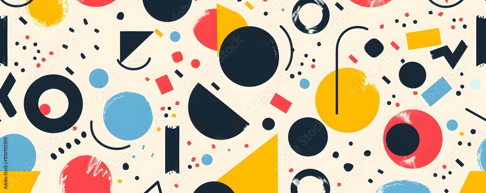 Poster abstract geometric shapes colorful pattern design