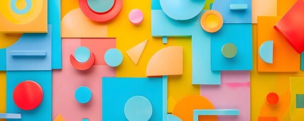 Abstract Colorful Geometric Shapes Design Composition