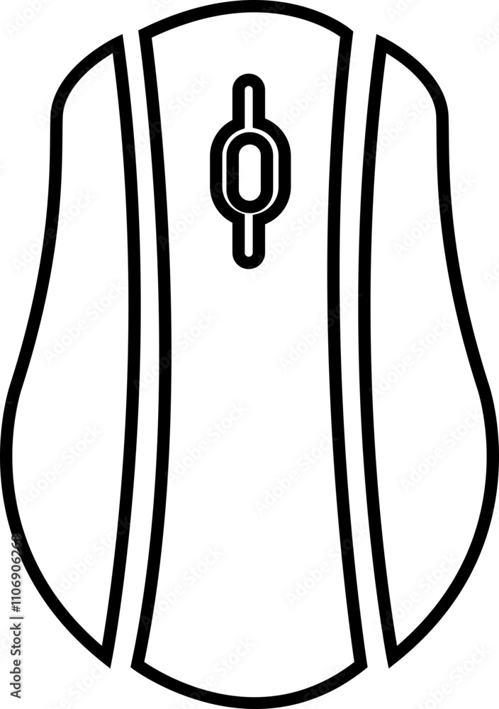 Poster scroll mouse icon in trendy black outline style. swipe mouse sign vector illustration. modern pictog