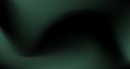 Dark grainy Green abstract gradient background with noise for design