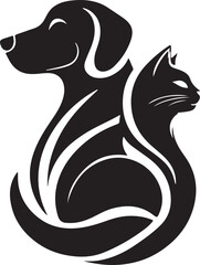 Elegant Black Animal Silhouette Logo for Pet Lovers, Art & Illustration, Art & Illustration