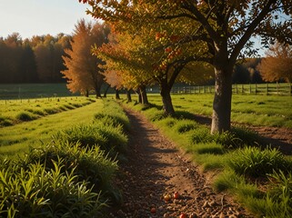 Naklejka premium path in autumn park