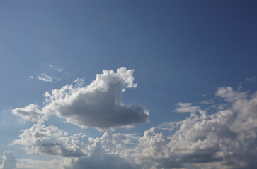 Abstract image of blurred sky. Blue sky background with cumulus clouds