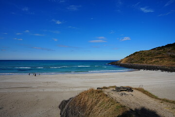 fine autumn sea and people