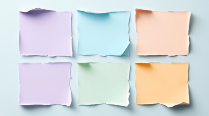 Four torn paper pieces, colorful textures and backgrounds for creative design diy projects