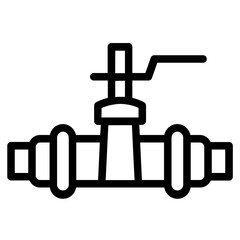 Pipe Valve Water Line Icon