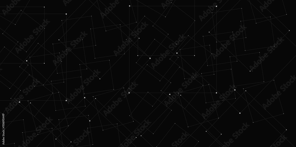 Aufkleber abstract geometric connect lines and dots. modern square shape graphic element. futuristic concept. 