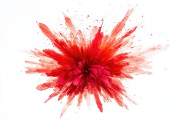 Red explosion isolated on white background
