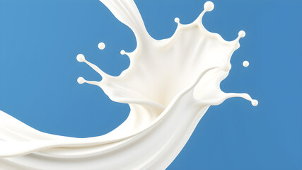 milk splash, milk simple shape for banner background, milk waves, milk splashes for advertising dairy products. Generative AI