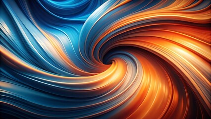 Obraz premium Abstract Swirling Blue and Orange Hues A Dynamic Composition of Fluid Lines and Vibrant Color Contrasts