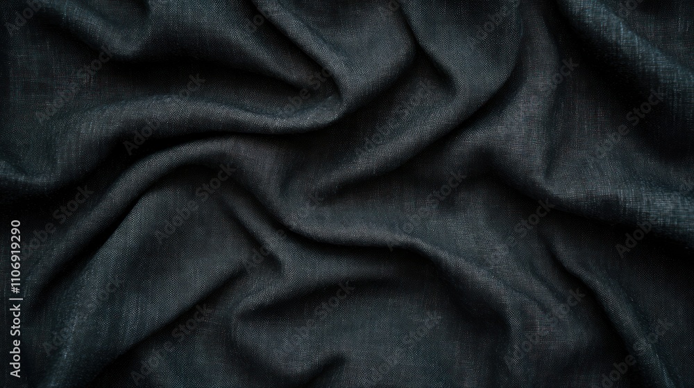 Aufkleber a close-up view of dark, wrinkled fabric creating a textured appearance.