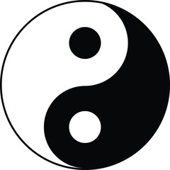 abstract black white yin yang vector.