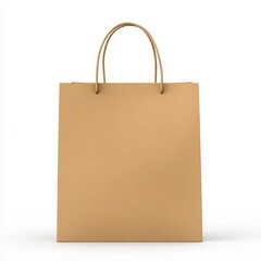 Plain Brown Paper Bag on White Background
