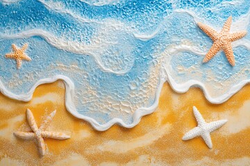 Obraz na płótnie Canvas summer background with sea sand and sea waves, top view 