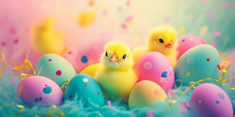 Happy Easter background, card, poster. Vector