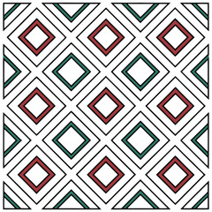 This seamless geometric diamond pattern design is perfect for textiles and fabric projects. It features vibrant and contemporary elements, creating a stylish and modern look.
