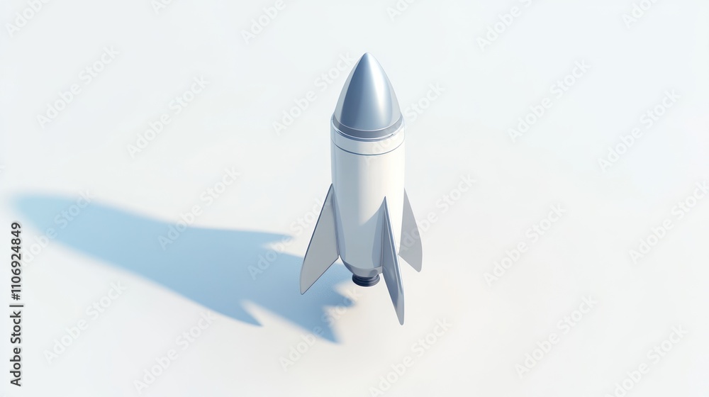 Poster a sleek, futuristic rocket model designed for space exploration.