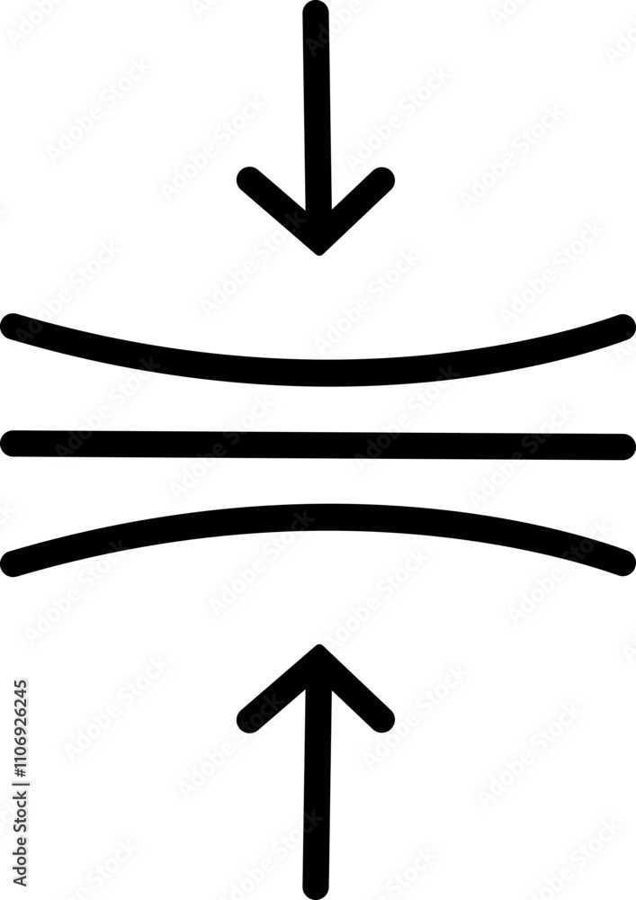 Poster elastic flexibility linear icon. monochrome simple flexibility vector for template, web design and i