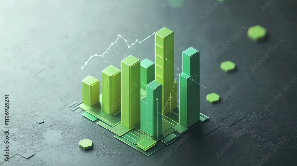 Aufkleber A digital bar graph representation on a circuit board, symbolizing data analysis.