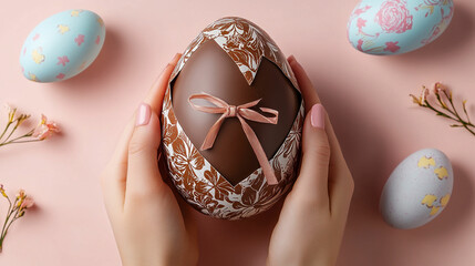 Happy Easter background, card, poster. Vector