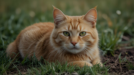 Fototapeta premium cat on grass
