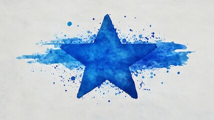 A vivid blue watercolor stain on textured paper evokes tranquil ocean waves, inviting exploration.