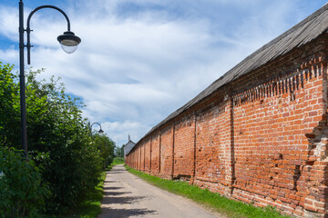 Kremlin walls of Rostov Kremlin. Ancient town of Rostov The Great, Yaroslavl oblast, Russia