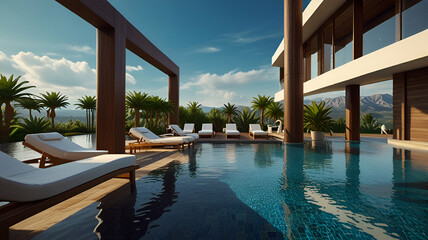Fototapeta premium luxury swimming pool
