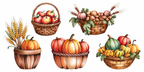 Autumn still life with eggs, flowers, and a variety of seasonal fruits and vegetables including pumpkins, squash, and gourds