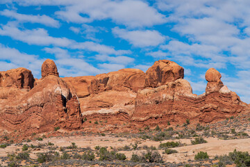 Fototapeta premium Autumn colors in Arches National park, Utah, USA. 