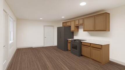 Modern Kitchen and Dining Area in a Newly Constructed Home