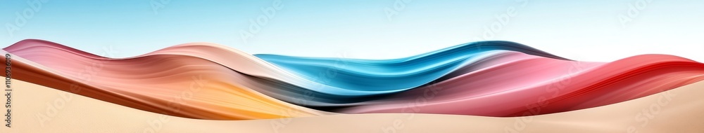 Poster abstract waves in vibrant colors and soft texture