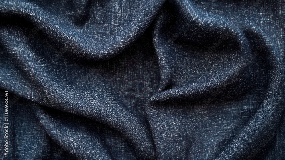 Poster a close-up of dark, textured fabric showcasing its soft, flowing characteristics.